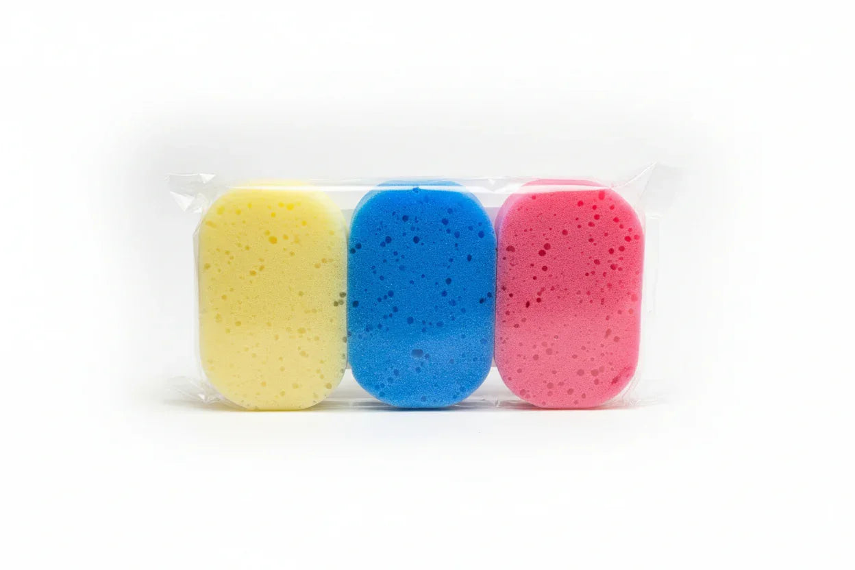 Esponja de baño suave pack de 3 unidades