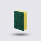 sponja doble uso fibra verde y esponja amarilla 90x70x35mm - Export Belmar