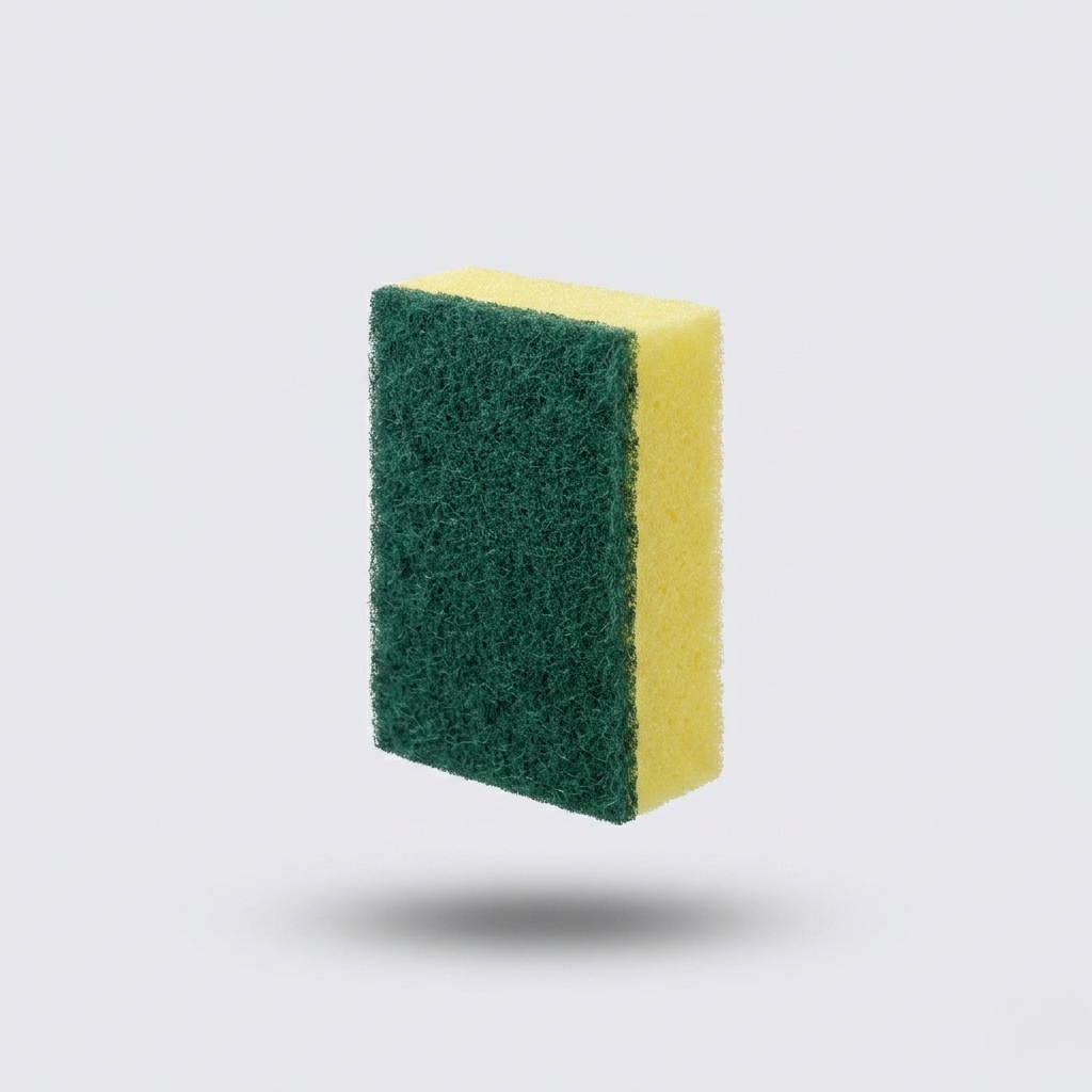 sponja doble uso fibra verde y esponja amarilla 90x70x35mm - Export Belmar