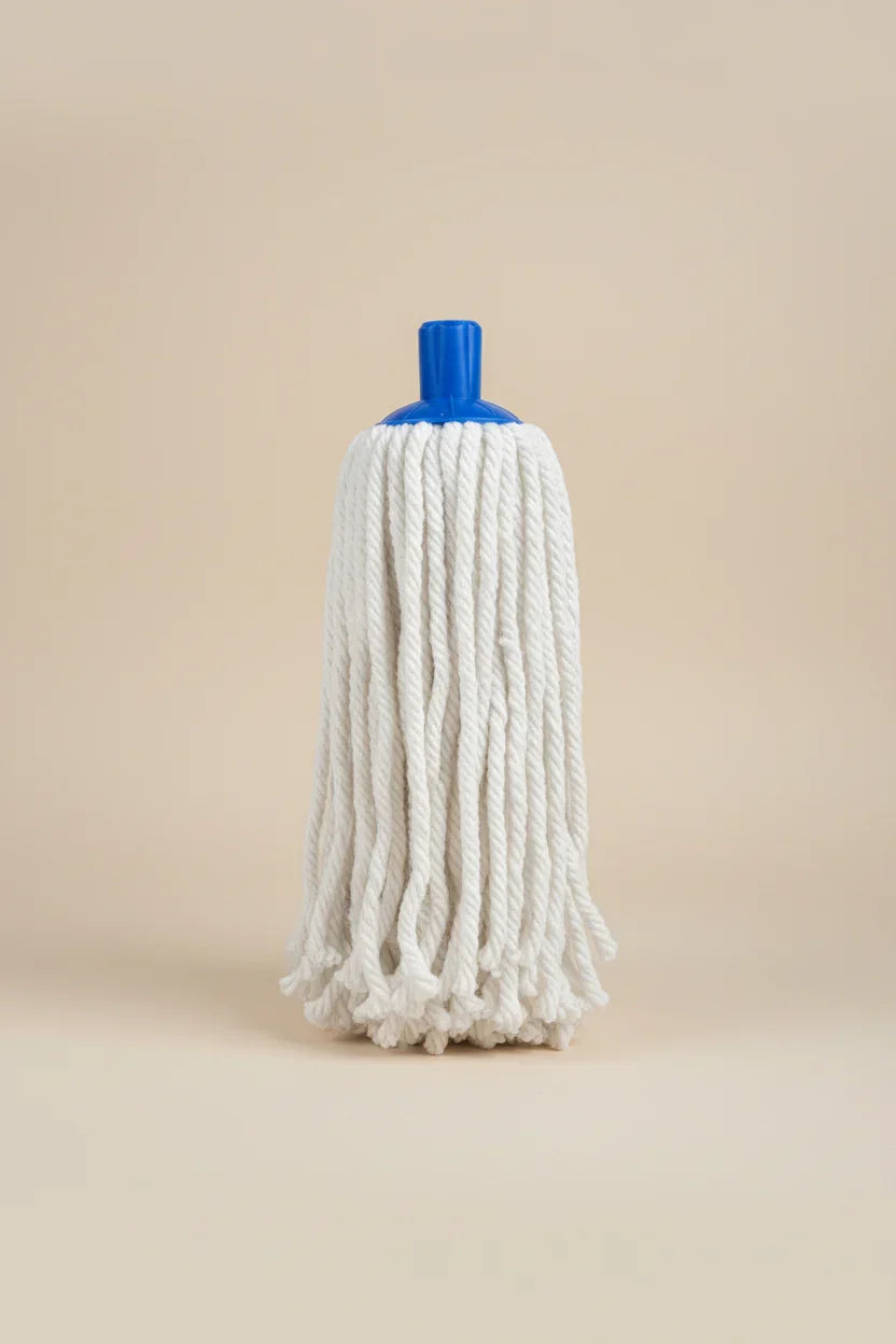 "Fregona de algodón blanco premium para limpieza profesional y doméstica"